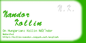 nandor kollin business card